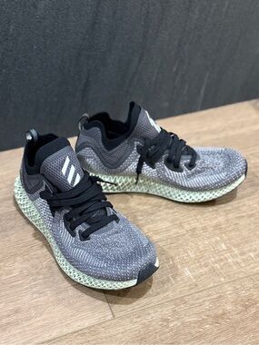 adidas FUTURECRAFT alpha edge Grey Knit Sneakers with Mint 4D Midsole